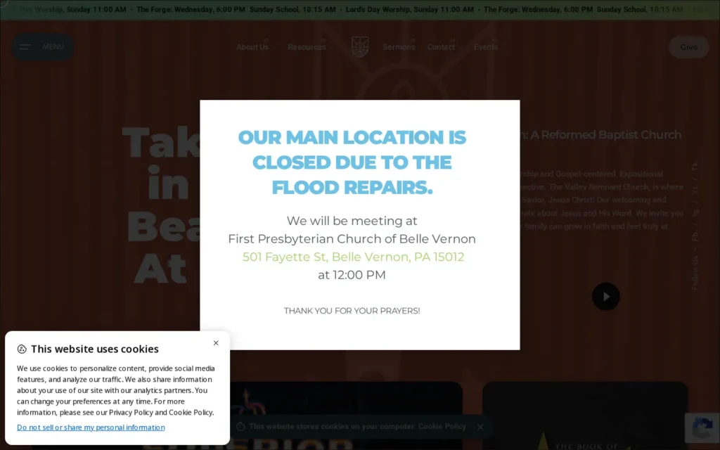 The Valley Remnant Church website